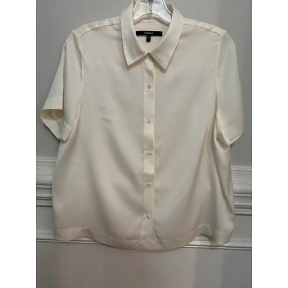 Quince Silk Blouse Button Down Short Sleeve Small Office Professional NEW - Picture 1 of 4